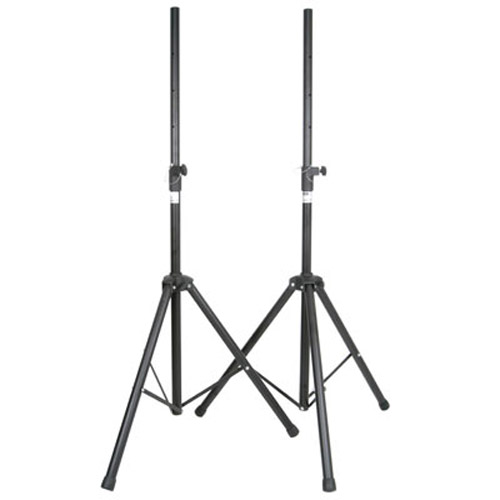 Set Of 2 Steel Speaker Tripod Stands With Adjustable Height