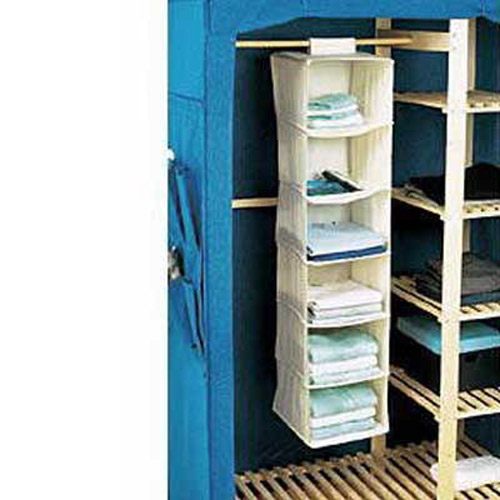 6 Shelf Hanging Wardrobe Storage Unit Organiser