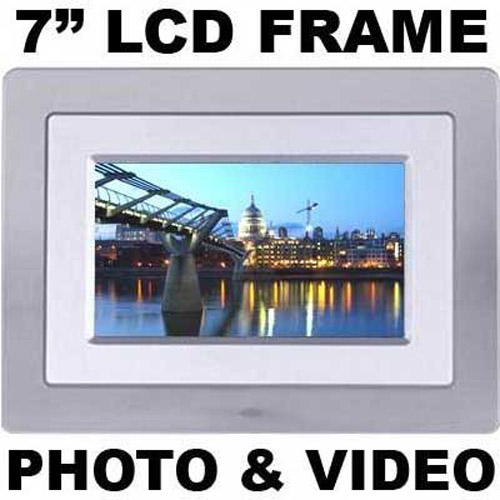 7 Inch LCD Photo Frame with Remote - Silver