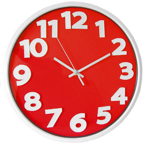 Big Number Classic Large Home Office Wall Clock - Red