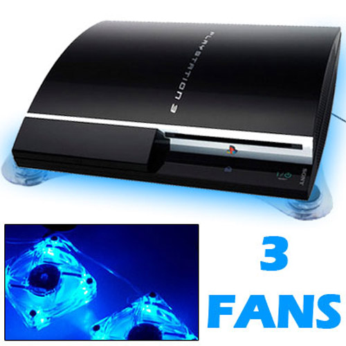 USB Horizontal Cooling Stand with 3 Fans for Sony PS3