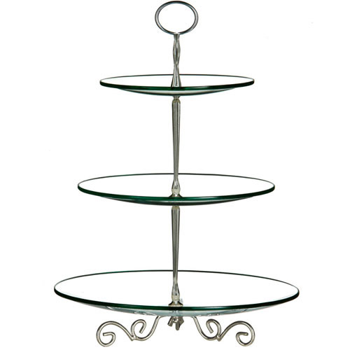 3 Tier Modern Style Glass Wedding Party Cup Cake Display Stand