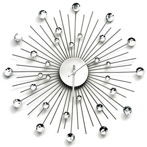 Diamante Design Glamour Hanging Wall Clock
