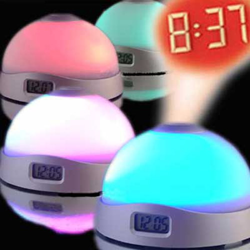 Colour Changing Dome UFO Projection Clock with Alarm and Torch
