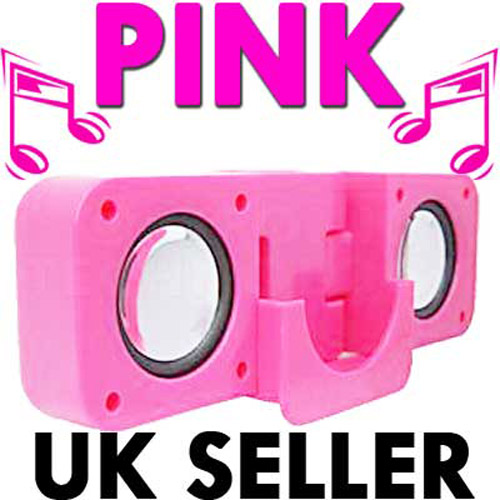 Cute Pink Foldable USB Travel Speakers For iPod Nano, Classic, S
