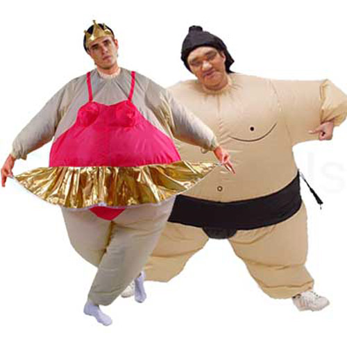 Inflatable Sumo Wrestler Costume and Ballerina Costume
