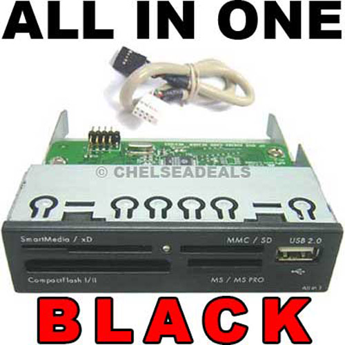 ALL-IN-ONE Internal 3.5" Memory Card Reader USB 2.0 - Black