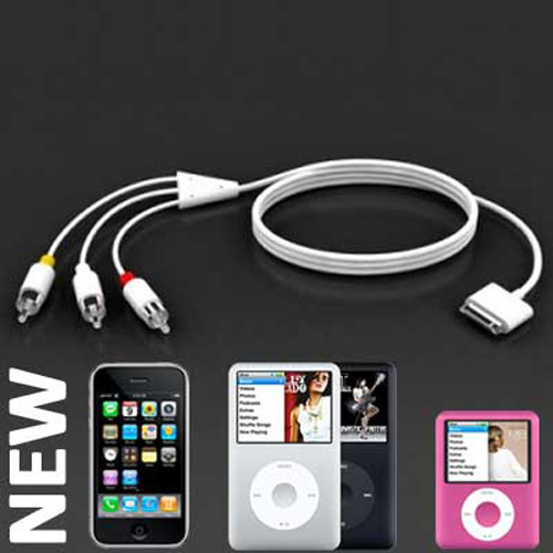 AV RCA Cable for the Apple iPhone, Nano 3G & Classic