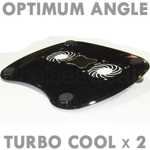 Laptop Stand with 2 Cooling Fans - Black