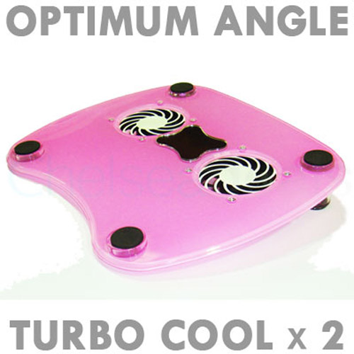 Laptop Stand with 2 Cooling Fans - Pink