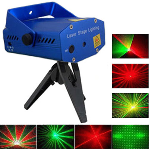 Mini Holographic Star Laser Stage Light - Red / Green Laser