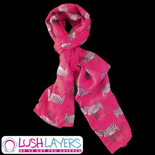 Lush Layers Large Zebra Print Shawl Scarf - Hot Pink