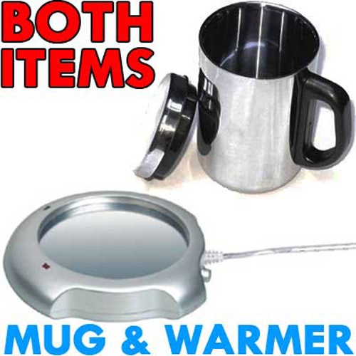 USB Coffee Cup Warmer with Insulated Steel Mug Included