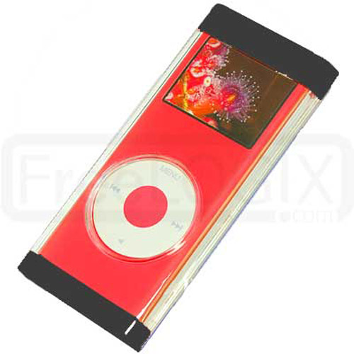 iPod Nano 2ND Gen Flip Top Crystal Case with Lanyard - Black