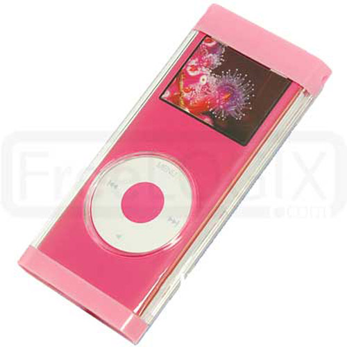 iPod Nano 2ND Gen Flip Top Crystal Case with Lanyard - Pink