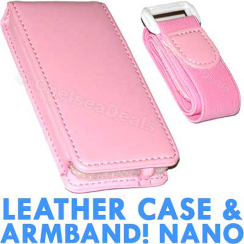Executive iPod Nano Leather Case with Armband - Pink