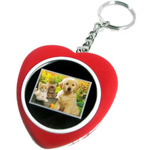 1.1" LCD Photo Keychain/Keyring Heart Shape (Full Colour)