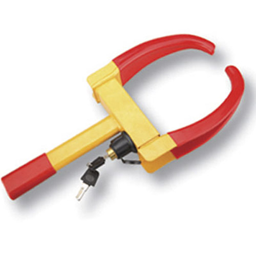 Heavy Duty Wheel Clamp Lock - Soft Coated Red Jaws