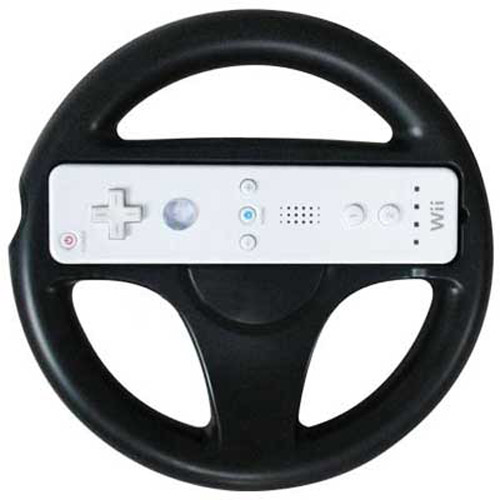 Round Steering Wheel for Nintendo Wii Mario Kart Game - Black