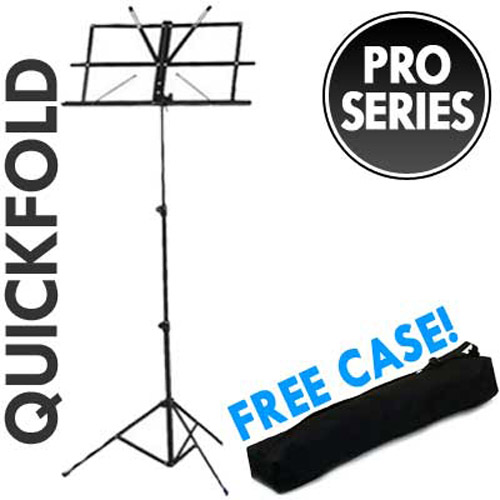 Foldable Music Sheet Stand and Case - Black