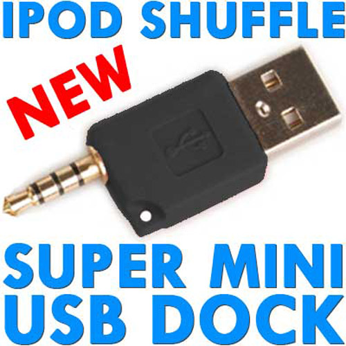 Super Mini USB Dock & Charger for iPod Shuffle - Black