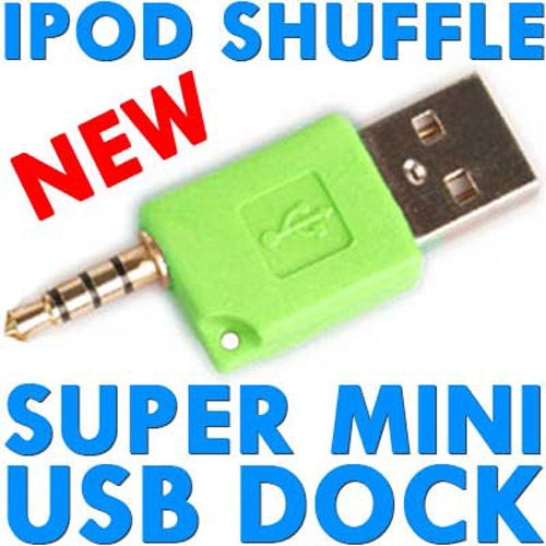 Super Mini USB Dock & Charger for iPod Shuffle - Green
