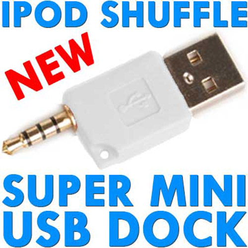Super Mini USB Dock & Charger for iPod Shuffle - White