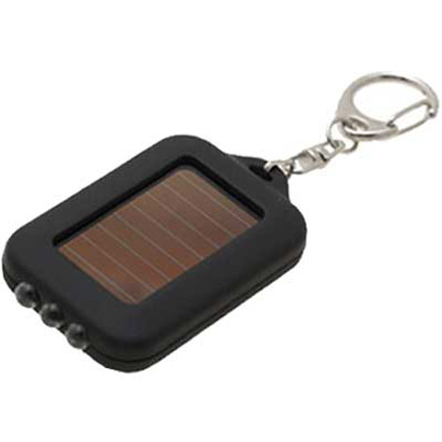 Solar LED Keychain Torch - Black