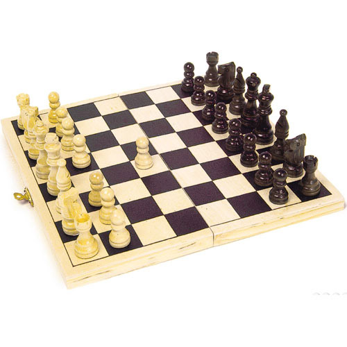 Classic Traditional Folding Wooden Chess Board Game Set Case