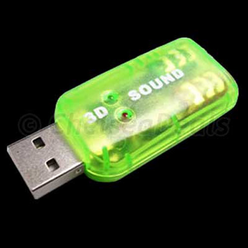 USB 2.0 3D Sound 5.1 CH Powerful Notebook/Laptop Sound Card