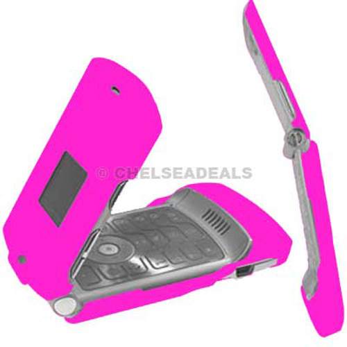 Motorola V3 Clip On Case - Hot Pink