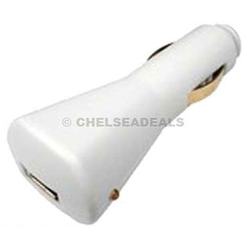 USB to Car cigarette lighter Charger - White